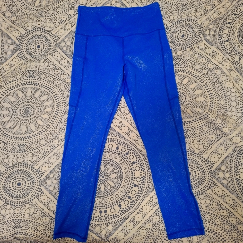 Ziya leggings, Blue Metallic size 6-8